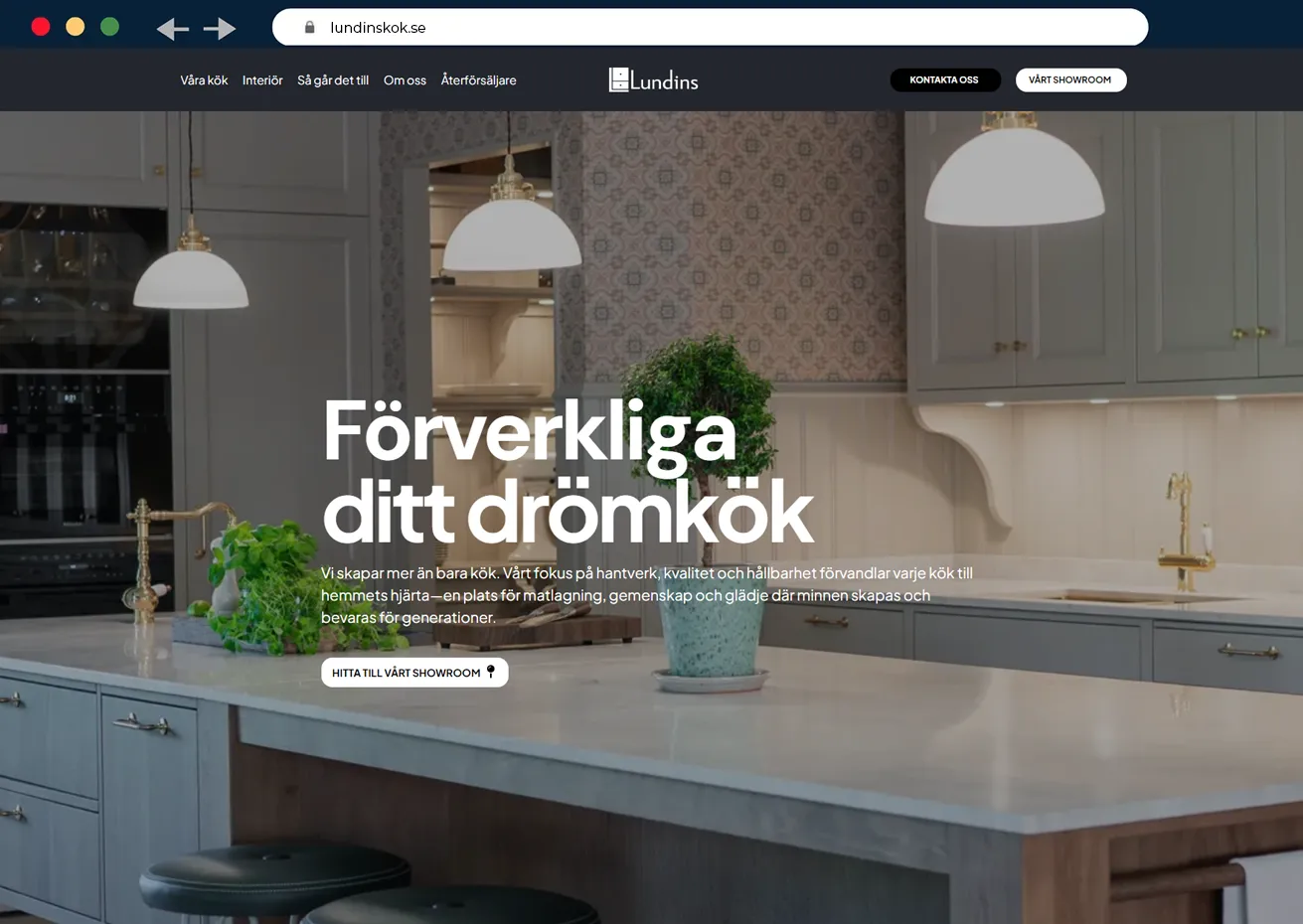 Webbplats för Lundins Kök & Interiör